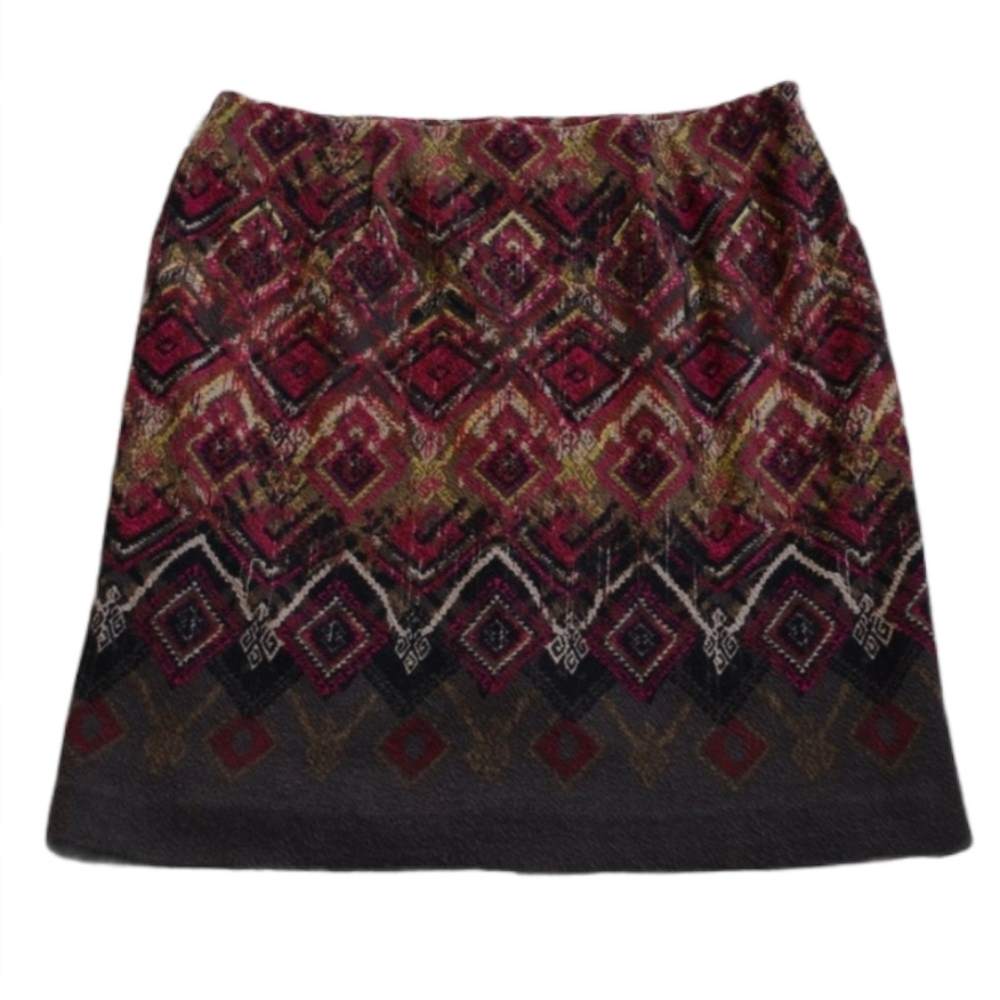 J. Jill Patterned Slip On Stretch Skirt Size Small P